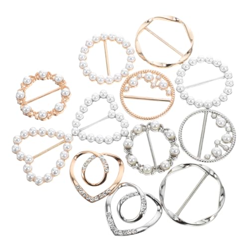 Healvian 12 Stück Schalring Für Damen Stilvolle Schalclips Mit Strass Und Imitationsperlen Robuste Zinklegierung Für Formelle Und Freizeit Kleidung Für Seidenschals Und Tücher von Healvian