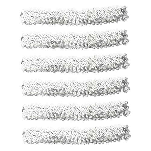 Healvian 12 Stück Teiliges Glitzer Haarband Damen Elastisch Pailletten Stirnband Modisch Bequem für Mädchen und Frauen Silberner Haarschmuck für Alltag Party und Festliche Anlässe von Healvian