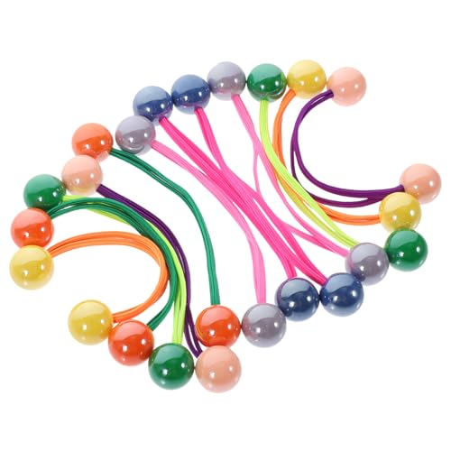 Healvian 12 Stück Teiliges Haargummi mit Doppelt Kugeliger Verzierung Elastisch und Formstabil Farbenfrohe Candy Color Haargummis für Pferdeschwanz und Dutt Geeignet für Damen und Mädchen von Healvian