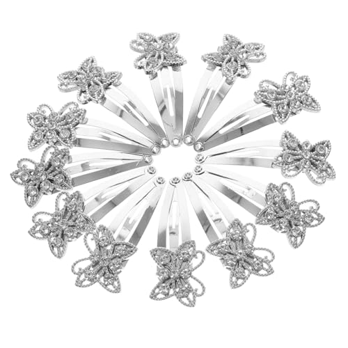 Healvian 12 Stück Teiliges Haarschmuck Schmetterling Haarklammern aus Metall mit Funkelnden Strasssteinen Rutschfeste Haarspangen für Damen Stilvolle Haaraccessoires für Hochzeit Party und von Healvian