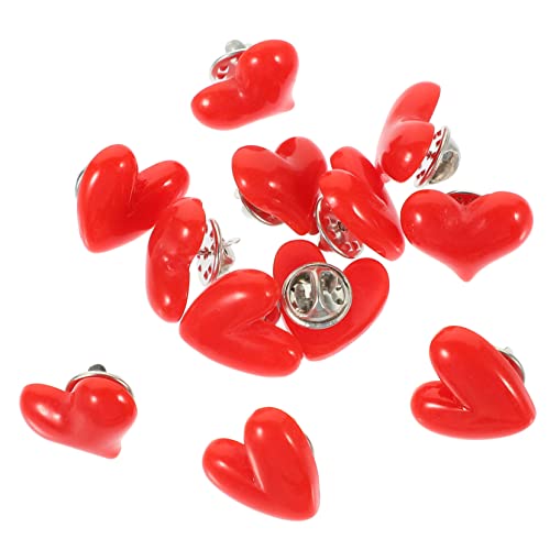 Healvian 12 Stück Teiliges Herz Broschen Anstecknadeln für Kleidung und Schals Stabile Rote Liebesherz Pins Sicherer Halt für Valentinstag Hochzeit Geburtstag und Alltag von Healvian