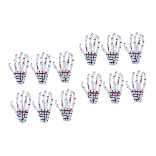 Healvian 12 Stück Teiliges Set Halloween Haarklammern Skelett Hand Haarspangen Weißer Bluteffekt Punk Haarclips für Mädchen Haarschmuck Cosplay Accessoires von Healvian