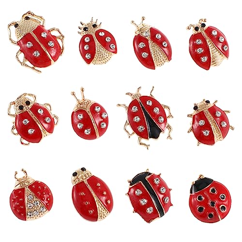 Healvian 12 Stück Teiliges Set Kreative Insekten Broschen Niedliche Cartoon Anstecknadeln mit Marienkäfer und Schmuck Broschen für Frauen und Mädchen Vielseitig für Kleidung und Taschen von Healvian