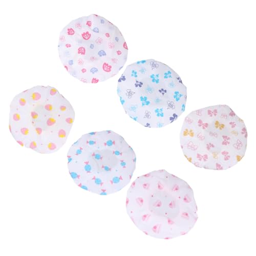 Healvian 12 Stück Teiliges Wasserdichter Cartoon Duschhauben aus PVC Ölbeständig Leicht Modisch Bedruckt Geeignet für Damen für Dusche Küche Spa und Make up anwendung von Healvian