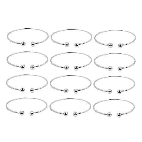 Healvian 12 Stück Vielseitige Silberne Knoblaucharmband Einfaches Offenes C Form Armband mit Doppelperlen Silber für Modebewusste Frauen Healvian 12 Stück Vielseitige Silberne Knoblaucharmband Einfaches Offenes C Form Armband mit Doppelperlen Silber für Modebewusste Frauen von Healvian