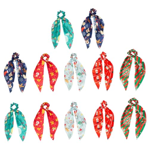 Healvian 12stücke Weihnachts Scrunchies Mit Festlichen Haarbändern Elastische Haargummis Für Damen Verschiedenen Designs Für Festliche Anlässe Und Tägliche Styles von Healvian