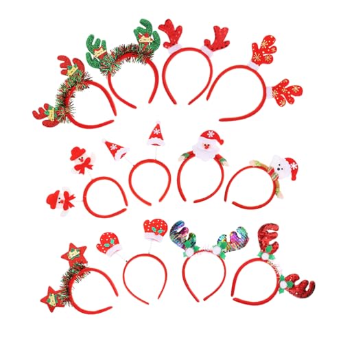 Healvian 12stücke Weihnachtskopfband Kreative Haarreifen Mit Weihnachtsmotiven Für Festliche Feiern Partys Fotorequisiten Leichte Und Bequeme Kostümaccessoires von Healvian