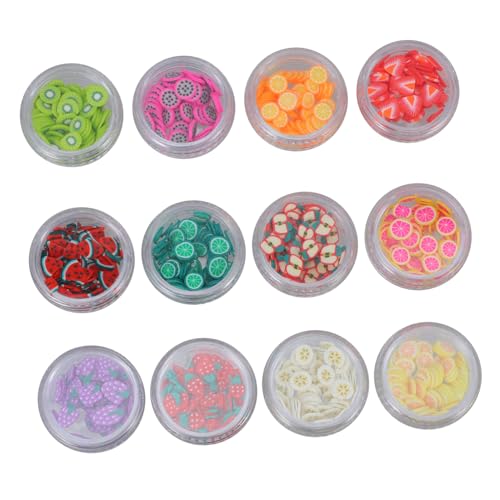 Healvian Boxen Maniküre-steine Aus Fruchtscheiben Diy-nagelkunst-zubehör Keramikscheiben Flicken Bunte Deko-steine Farben von Healvian