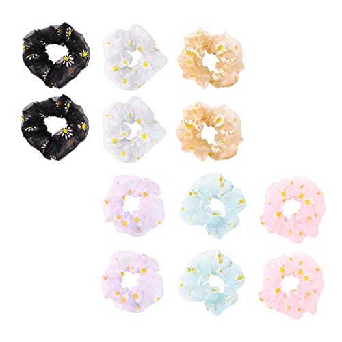 Healvian 12stücke Blumen-haargummis Pastellfarben Elastische Haarschmuck-ringe Für Frauen Für Verschiedene Frisuren Und Anlässe Langlebig Und Modisch von Healvian
