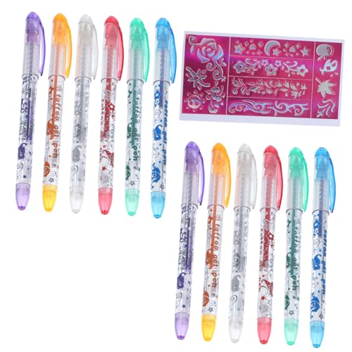 Healvian 12St Tattoo-Stift für Kinder tattoo pen kit temporary tattoo pens tattoo shimmery pen fake tattoo pen children gel pen deko tragbar schmücken Textmarker Gel Stift Plastik von Healvian