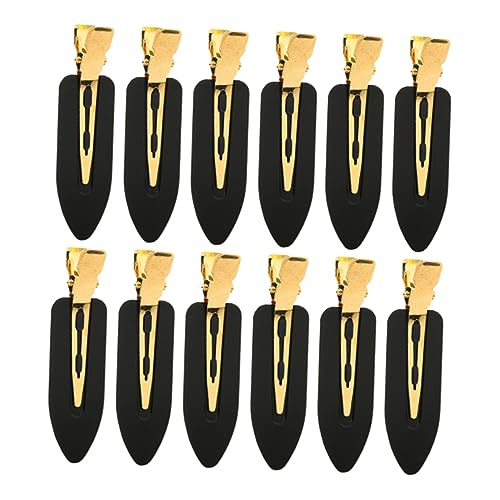 Healvian 12stücke No Bend Haarclips Für Frauen Faltenfreie Styling-haarspangen Für Make-up Und Frisuren Rutschfeste Haarklammern Ohne Druck Luxuriöse Schwarze Goldoptik von Healvian