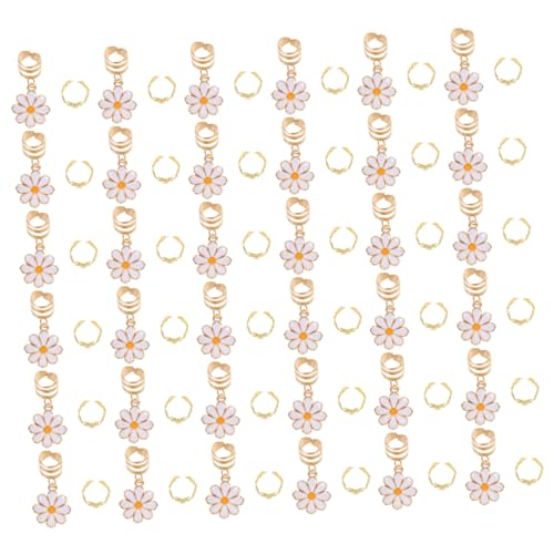 Healvian 135 Stück Teiliges Haar-accessoire Daisy Haarklemmen aus Legierung Leichte Flecht-ringe mit Blumenmuster Komfortable Haarclips für Frauen Vielseitiger Schmuck für Arbeit und Party von Healvian