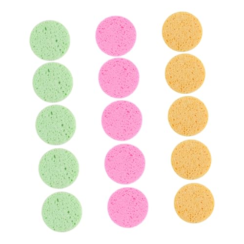 Healvian 15 Stück Teiliges Compact Powder Puff Weiche Runde Makeup Schwämmchen aus Hautfreundlichem Material Sanftes Gesichtsreinigungs Make up Entferner Pad für Mädchen Kompakt und von Healvian