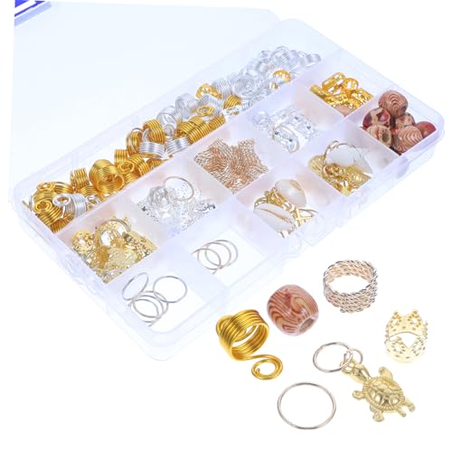 Healvian 158stücke Haarzöpfe Schmuck Für Haar Dreadlocks Haarzöpfe Dekoration Anhänger Ring Zubehör Legierung Flechtfrisuren Bartschmuck von Healvian