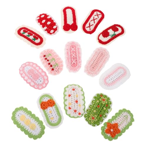 Healvian 15er Set gehäkelte Haarspangen für Mädchen – kleine Woll-Clip-Schnapp-Haarnadeln, ideal für Babys und Damen, Party-Deko Healvian 15er Set gehäkelte Haarspangen für Mädchen – kleine Woll-Clip-Schnapp-Haarnadeln, ideal für Babys und Damen, Party-Deko von Healvian