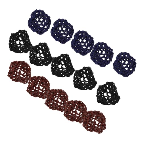 Healvian 15stücke Dutt-haarabdeckungen Elastische Haarnetze Handgefertigt Stricknetze Aus Dutt-netze Für Mädchen Und Damen Geeignet Für Ballett Tanz Eislaufen Haar-accessoires von Healvian