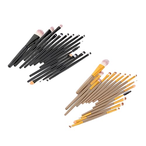 Healvian 15stücke Teiliges Make-up Holzgriff Braunen Nylonborsten Kosmetikpinsel Für Puder Und Professionelle Pinsel Für Damen Täglicher Gebrauch von Healvian