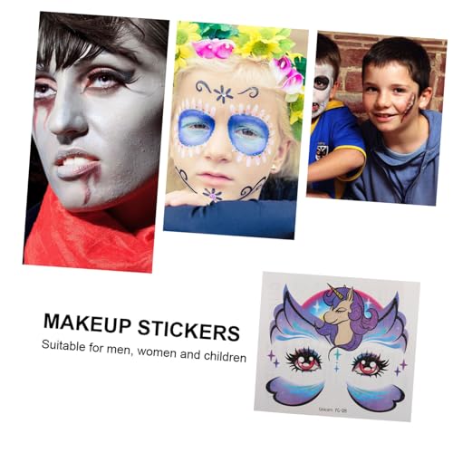Healvian 15stücke Tiergesichtsaufkleber Für Junge Mädchen Mit Glitzernden Cartoon-designs Wie Fuchs Giraffe Und Einhorn Als Partyornamente Und Süße Gesichts-make-up-aufkleber Für von Healvian