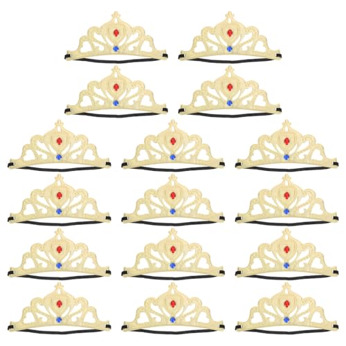 Healvian 16stücke Teiliges Haarreifen Für Geburtstagsfeiern Prinzessin Und Kostümzubehör Glitzernde Stoffkrone Mit Strasssteinen von Healvian