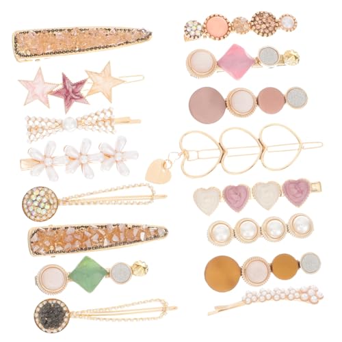 Healvian 16 Stück Teiliges Haarklammer set mit Perlen und Sternen Süße Haarspangen für Frauen und Mädchen Leicht Langlebig Modischer Haarschmuck für Alltag Party Hochzeit und Geschenke von Healvian
