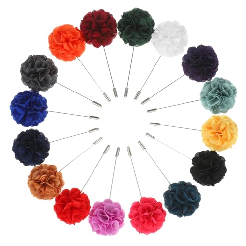 Healvian 16 Stück Teiliges Herren Anzug Broschen Stoff Blumen Modellierung Langlebige Ansteckblumen für Hochzeit Party Festliche Anlässe Einfache Handhabung Vielseitige Dekoration von Healvian