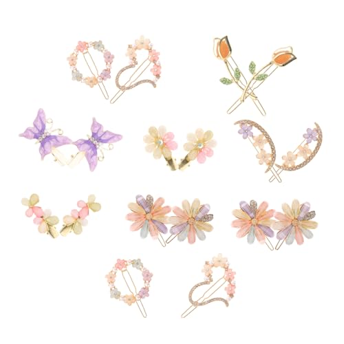 Healvian 18stücke Haarspange Mit Schmetterling Und Strass Für Damen Blumen Haarzubehör Für Hochzeit Und Party Sicherer Und Komfortables Tragen von Healvian