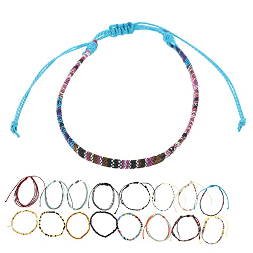 Healvian 18 Stück Perlen Fußkettchen Teiliges Boho Armband für Damen für Sommerpartys Strand Stilvolle Farbenfrohe Knöchelketten für Frauen von Healvian