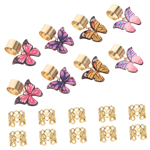 Healvian 18stücke Teiliges Dreadlock Zubehör Haarschmuck Für Zöpfe Und Dreads Verstellbare Clips Mit Schmetterlingsanhänger Langlebiges Haaraccessoire Für Verschiedene Frisuren von Healvian
