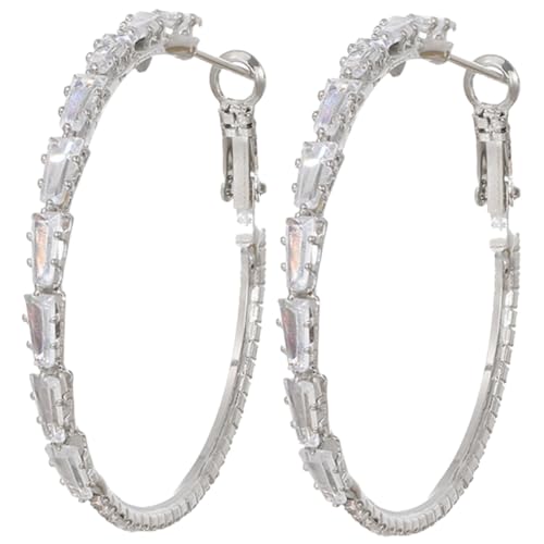 Healvian 1Paar Große Zirkonia Creolen Ohrringe für Damen Eleganter Schmuck für Outfit Auffällige Geometrische Form für Besondere Anlässe Langlebiges Material Healvian 1Paar Große Zirkonia Creolen Ohrringe für Damen Eleganter Schmuck für Outfit Auffällige Geometrische Form für Besondere Anlässe Langlebiges Material von Healvian