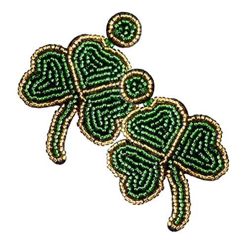 Healvian 1Paar Handgewebte Shamrock Ohrringe Für Partys Glücksbringer Im Boho Schmuckzubehör Für Frauen Besondere Anlässe von Healvian