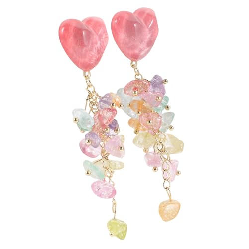Healvian 1paar Herzförmige Stein-ohrhänger Mit Fransen Für Damen Süße Ohrringe Für Besondere Anlässe Und Alltag Romantisches Design Mit Trendigen Steinperlen Healvian 1paar Herzförmige Stein-ohrhänger Mit Fransen Für Damen Süße Ohrringe Für Besondere Anlässe Und Alltag Romantisches Design Mit Trendigen Steinperlen von Healvian