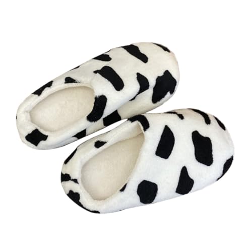 Healvian 1Paar Kuhmuster Hausschuhe für Damen Slipper mit Komfortablem Innenfutter für Hause oder Entspannte Weiß Süßes Cartoon Design Healvian 1Paar Kuhmuster Hausschuhe für Damen Slipper mit Komfortablem Innenfutter für Hause oder Entspannte Weiß Süßes Cartoon Design von Healvian