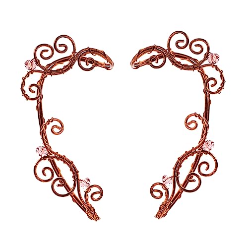 Healvian 1Paar Ohrringeclip für Damen Vintage Elf Ohrmanschetten Leichtgewichtige Clip Ohrringe für Cosplay Verschiedene Anlässe Elegantes Design von Healvian