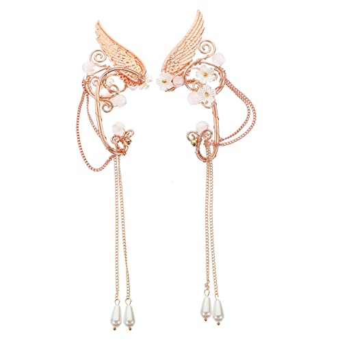 Healvian 1Paar Quasten Ohrringe Für Damen Nicht Durchdringende Elfenohrclips Im Roségold Design Ohrmanschetten Für Verschiedene Anlässe Outfits Langlebig von Healvian