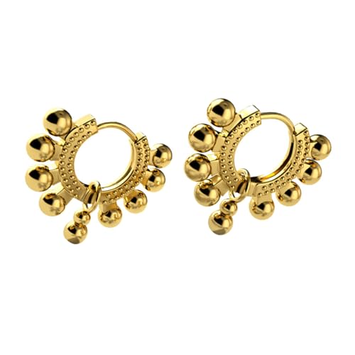 Healvian 1Paar Retro Ohrringe Für Frauen Goldene Hoops Mit Perlen Eleganter Ohrschmuck Für Langlebig Für Muttertag Besondere Anlässe von Healvian