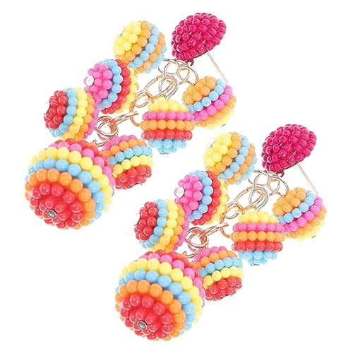 Healvian 1Paar Trauben Dangle Ohrringe Farbiges Obstdesign Für Frauen Handgefertigte Schmuckstücke Leichte Baumeln Ohrringe Für Eleganter Ohrschmuck von Healvian