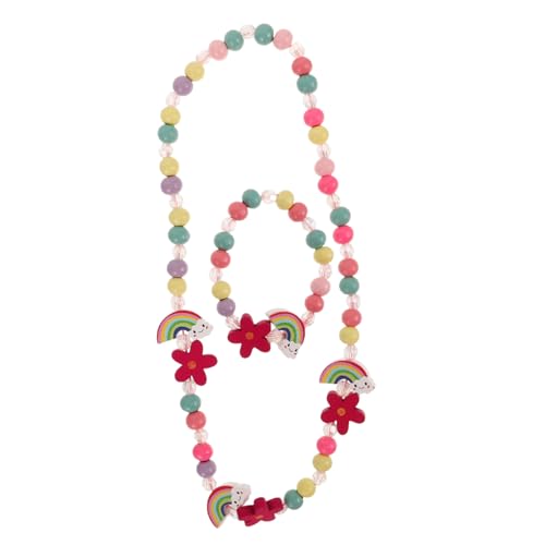 Healvian 1Satz Halskette Armband für Regenbogen Schmuckset für Sicheres Leichtes Perlen Design für Kleine Modisches Accessoire von Healvian