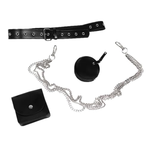 Healvian Hüfttasche Mit Kette Für Damen Gürteltasche Im Hip-hop-Stil Kleine Umhängetasche Stylische Bauchtasche Mit Metallkettendekor von Healvian