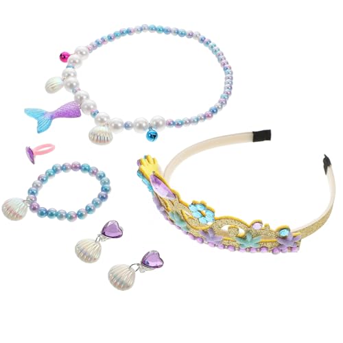Healvian 1Satz Kostüm Schmuckset Meerjungfrau für Halskette Armband Ohrringe Tiara Karneval Geburtstagsfeiern Cosplay Halloween Deko für Kleine Prinzessinnen Healvian 1Satz Kostüm Schmuckset Meerjungfrau für Halskette Armband Ohrringe Tiara Karneval Geburtstagsfeiern Cosplay Halloween Deko für Kleine Prinzessinnen von Healvian