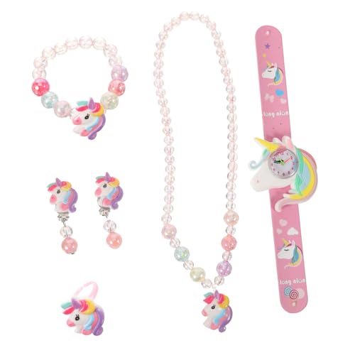 Healvian Einhorn Schmuck Für Mädchen Inklusive Armband Halskette Ohrringe Und Ring Einhornuhr Als Für Kleine Mädchen Aus Hochwertigen Materialien von Healvian