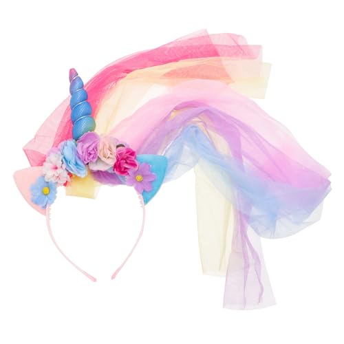 Healvian 1stück Einhorn Haarreif Mit Schleier Süßes Party-accessoire Für Mädchen Für Geburtstagsfeiern Cosplay Und Festliche Anlässe Design Und Rutschfestes Material von Healvian