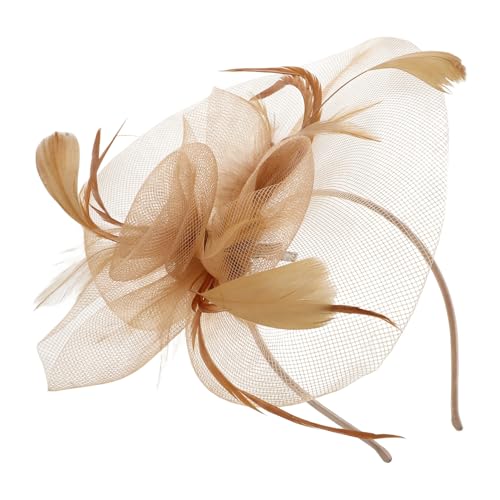 Healvian Mesh Stirnband Damen Haarnadeln Cosplay Blumen Haarschmuck Haarclip Cocktail Haarspange Dekoration Roségold von Healvian