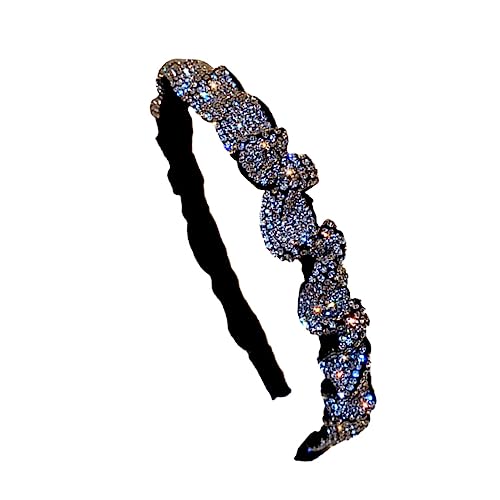 Healvian Mädchen Haarband Strass Flanell Kopfschmuck Verstellbar Modisches Damen Haaraccessoire Für Party Reisen Sport Make up von Healvian