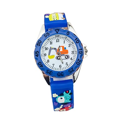 Healvian 1Stück Armbanduhr Cartoon Design Bagger Uhr für Jungen Zeitmesser für Robuste Silikonarmbanduhr von Healvian