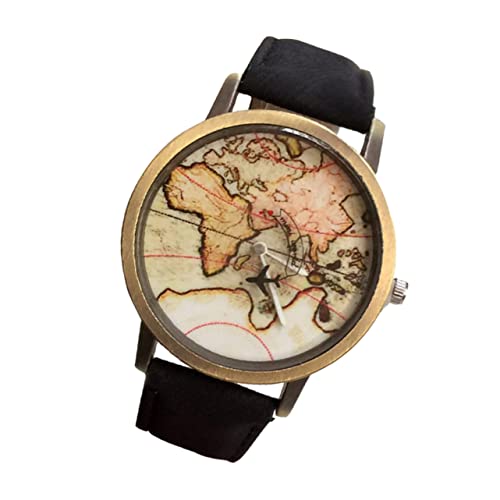 Healvian 1Stück Gehäuse Armbanduhr mit Kartenmuster für Damen Herren Strapazierfähiges Canvas Armband für Sport Besondere Anlässe von Healvian