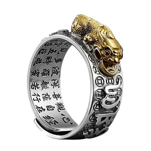 Healvian Männlicher Kupferring Offener Glücksschmuck Verstellbar Herrenfingerschmuck Kreatives Design Stilvoller Glücksring von Healvian