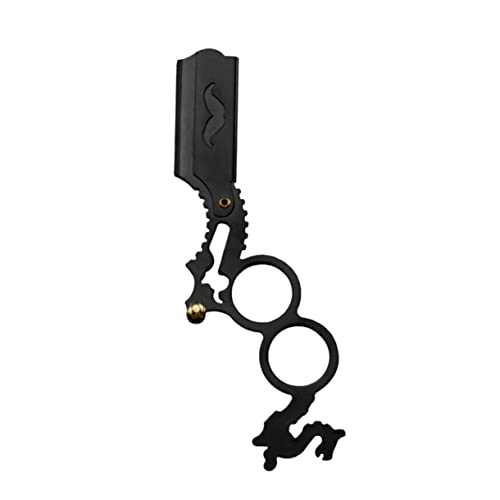 Healvian Doppelfingerring Manueller Rasierer für Herren Tragbarer Bartrasierer mit Schraubbefestigung für Zuhause und von Healvian