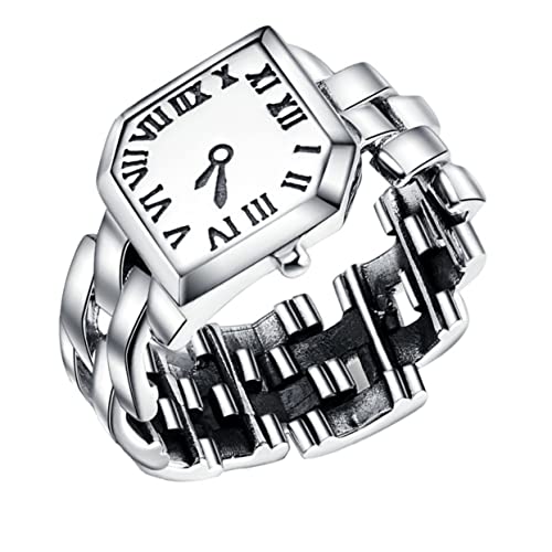 Healvian 1stück Silber Ring Uhr Für Damen Einzigartiges Verstellbares Design Modisches Schmuckstück Mit Präziser Zeitangabe Für Alltag Und Besondere Anlässe von Healvian