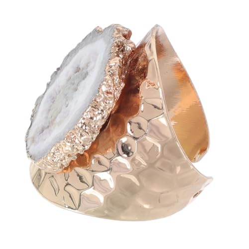 Healvian 1Stück Schmuckring Für Frauen Zarter Handgefertigter Ring Natürlichem Mit Goldener Beschichtung Für Partys Besondere Anlässe Perfektes Für Familie Healvian 1Stück Schmuckring Für Frauen Zarter Handgefertigter Ring Natürlichem Mit Goldener Beschichtung Für Partys Besondere Anlässe Perfektes Für Familie von Healvian