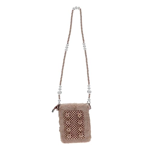 Healvian 1Stück Umhängetasche Plüsch mit Perlen Handgewebte Crossbody Kleine Schultertasche für Damen für Freunde Familie Angenehm Healvian 1Stück Umhängetasche Plüsch mit Perlen Handgewebte Crossbody Kleine Schultertasche für Damen für Freunde Familie Angenehm von Healvian